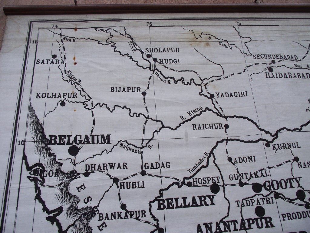 Rare - South India Cloth Map - G.W. Bacon & Co. - Showing LMS Stations - Circa 1900 - Image 6 of 10