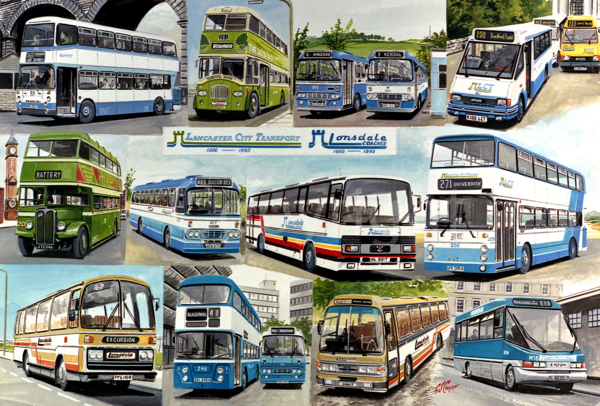 Lancaster City Transport Multi-Montage Extra Large Metal Wall Art.