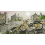 BSA Golden Flash 650cc 1960' Motorbike Extra Large Metal Wall Art.