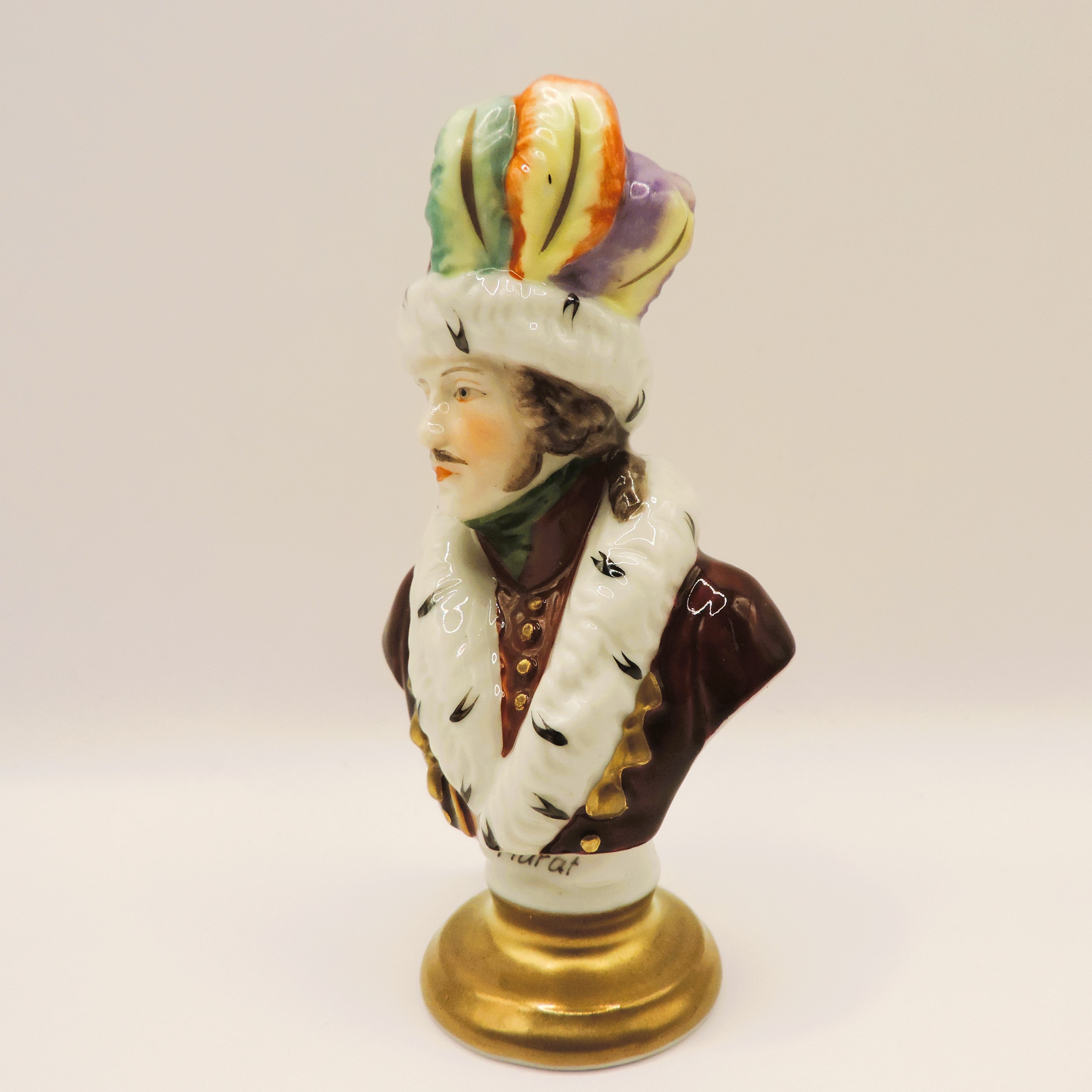 Rudolf Kammer Volkstedt Miniature Porcelain Bust of Napoleonic General Murat - Image 3 of 9