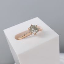 0.81 Carat Round Brilliant-Cut Diamond Solitaire Ring In 18K Rose Gold
