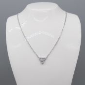Fancy Celtic Style Pendant and Integral Chain In Silver, With Gift Box