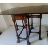 Small George lll Mahogany Spider Leg Gatefold Table With Grabanza Feet.