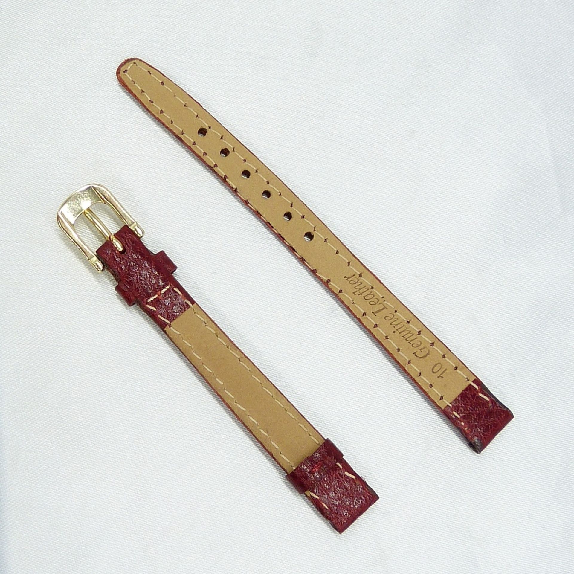 Red Leather Watch Strap, 10mm - Image 5 of 6