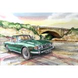 Classic 1970's Green Triumph Stag Extra Large Metal Wall Art.