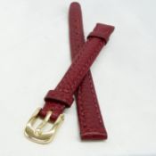 Red Leather Watch Strap, 10mm