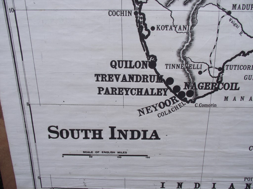Rare - South India Cloth Map - G.W. Bacon & Co. - Showing LMS Stations - Circa 1900 - Image 3 of 10