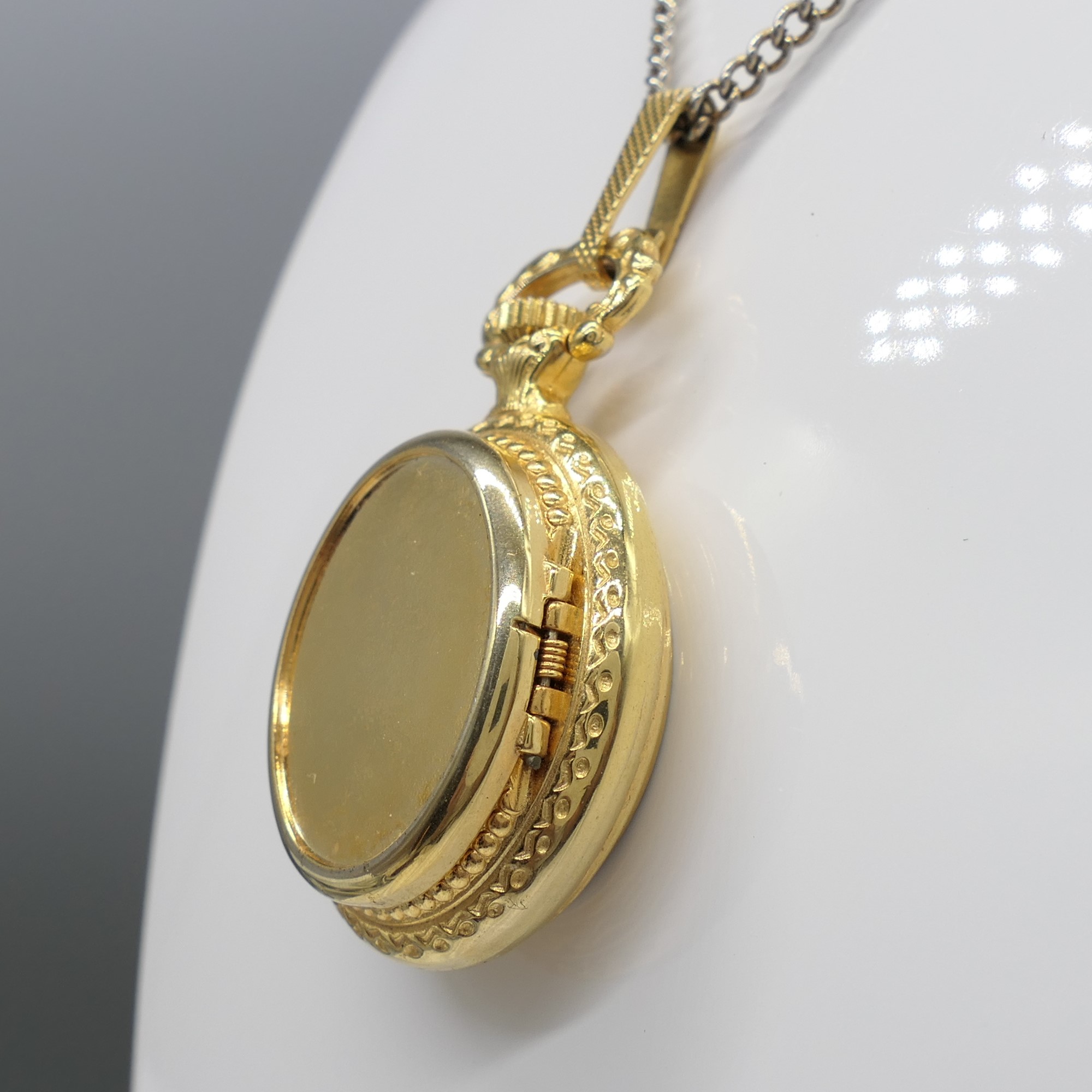 Swiss-made Alfex Gold-plated Timepiece With Long Silver Chain - Image 4 of 7