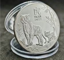 2022 Year of The Tiger Commemorative Silver Plated Coin