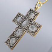 One-Off 3.80 Carat Large Diamond Cross Necklace With Chain