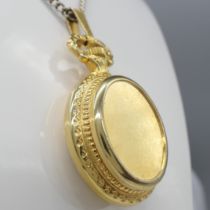 Swiss-made Alfex Gold-plated Timepiece With Long Silver Chain