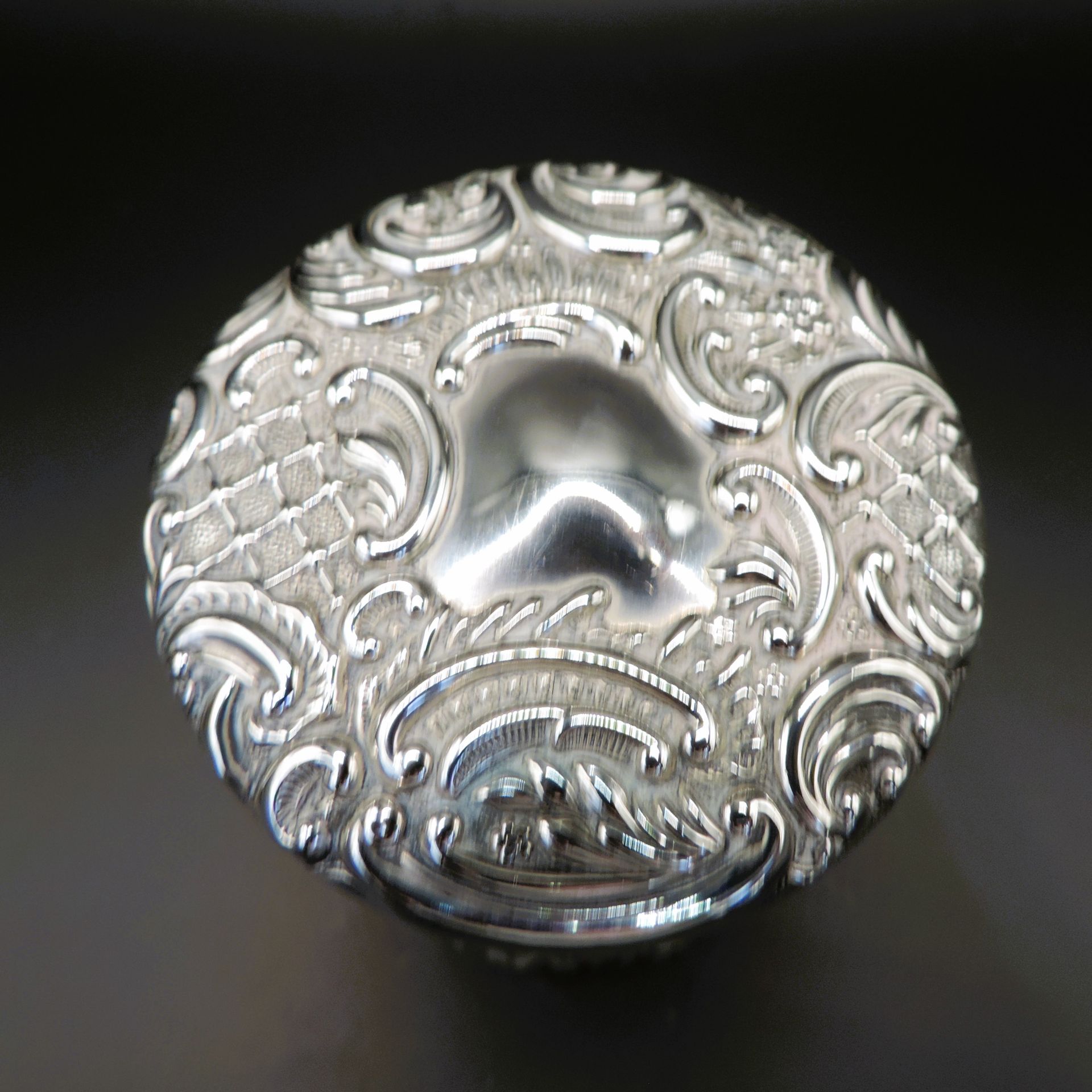 Antique Cut Glass Sterling Silver Lid Dressing Table Jar Birmingham 1902 - Image 4 of 8