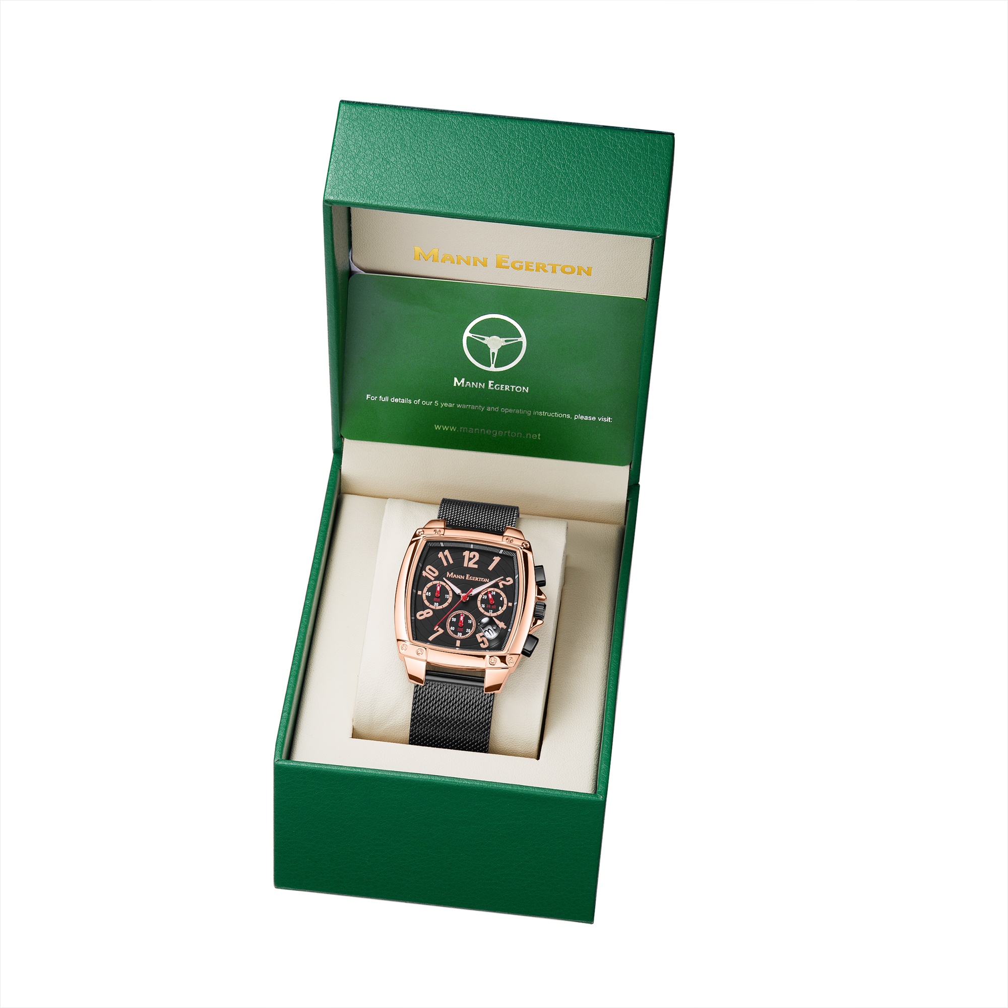 Limited Edition Mann Egerton Hand Assembled Impact Rose Black Watch - Free Delivery & 5 Yr Warra... - Bild 2 aus 5