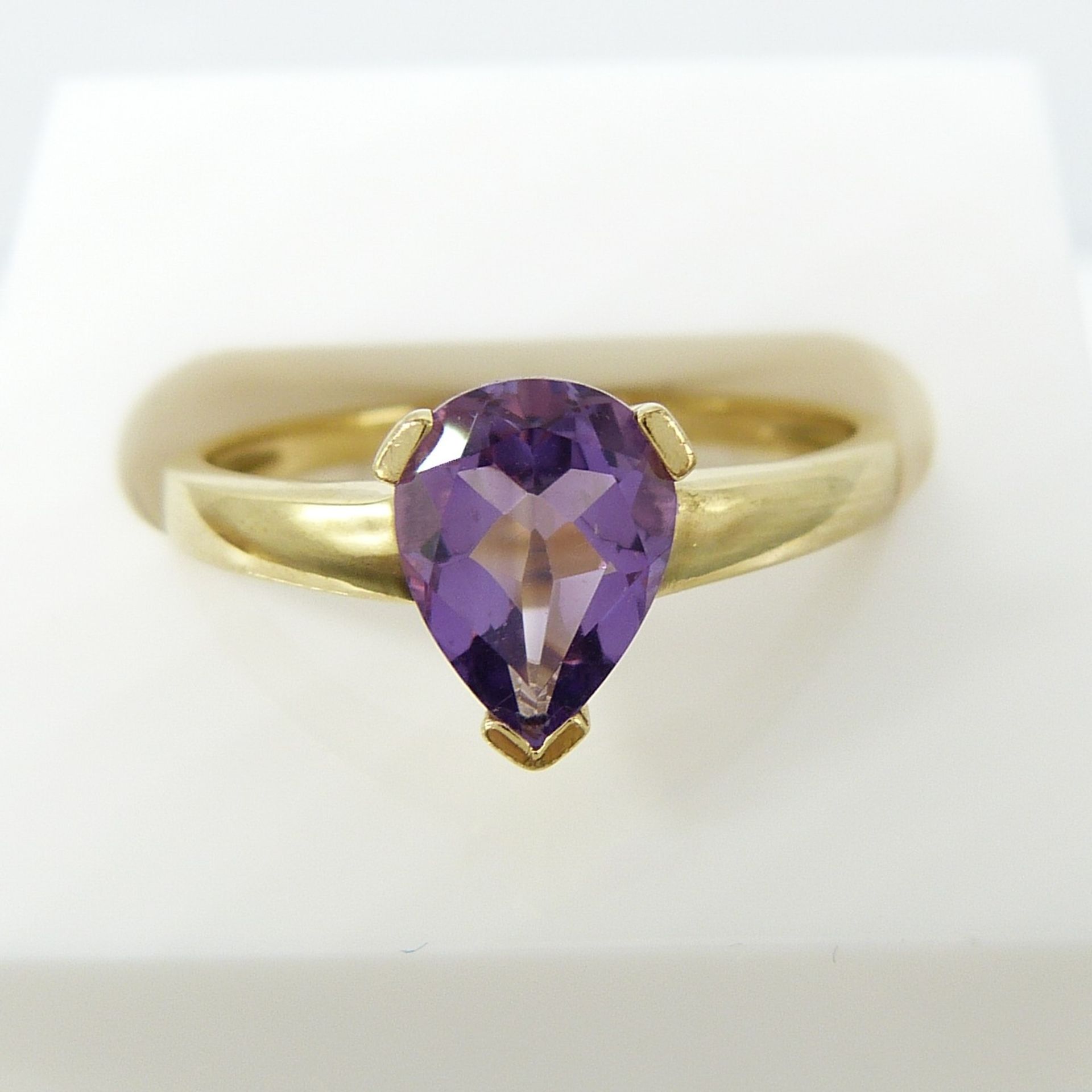 Pear-Cut Amethyst Dress Ring In 9K Yellow Gold - Image 6 of 6