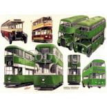 Liverpool City Corporation Bus Montage Extra Large Metal Wall Art.