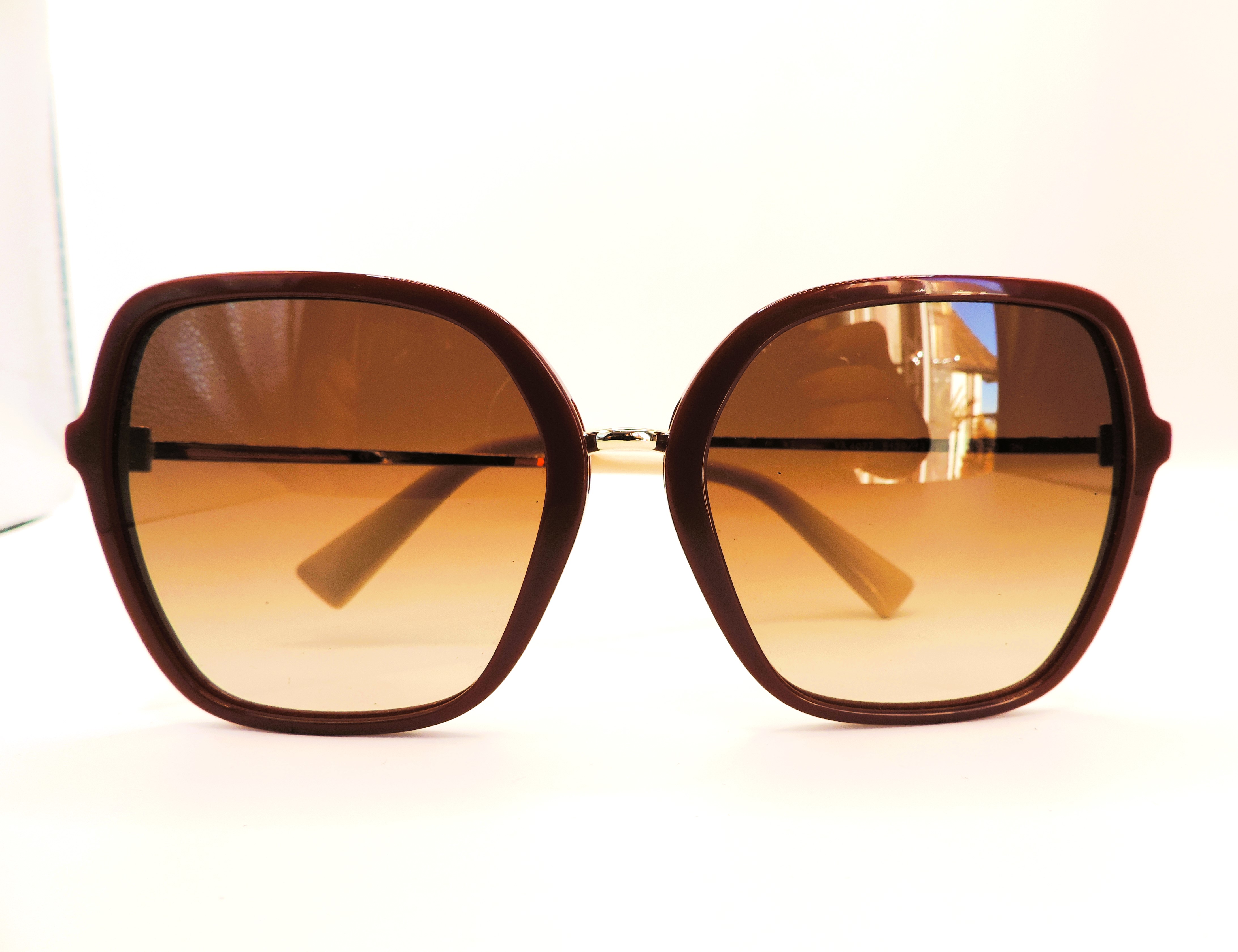 Valentino Maroon Framed Sunglasses VA 4077 New With Case - Image 2 of 10
