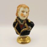 Rudolf Kammer Volkstedt Miniature Porcelain Bust of Napoleon Marshal Jean Lannes