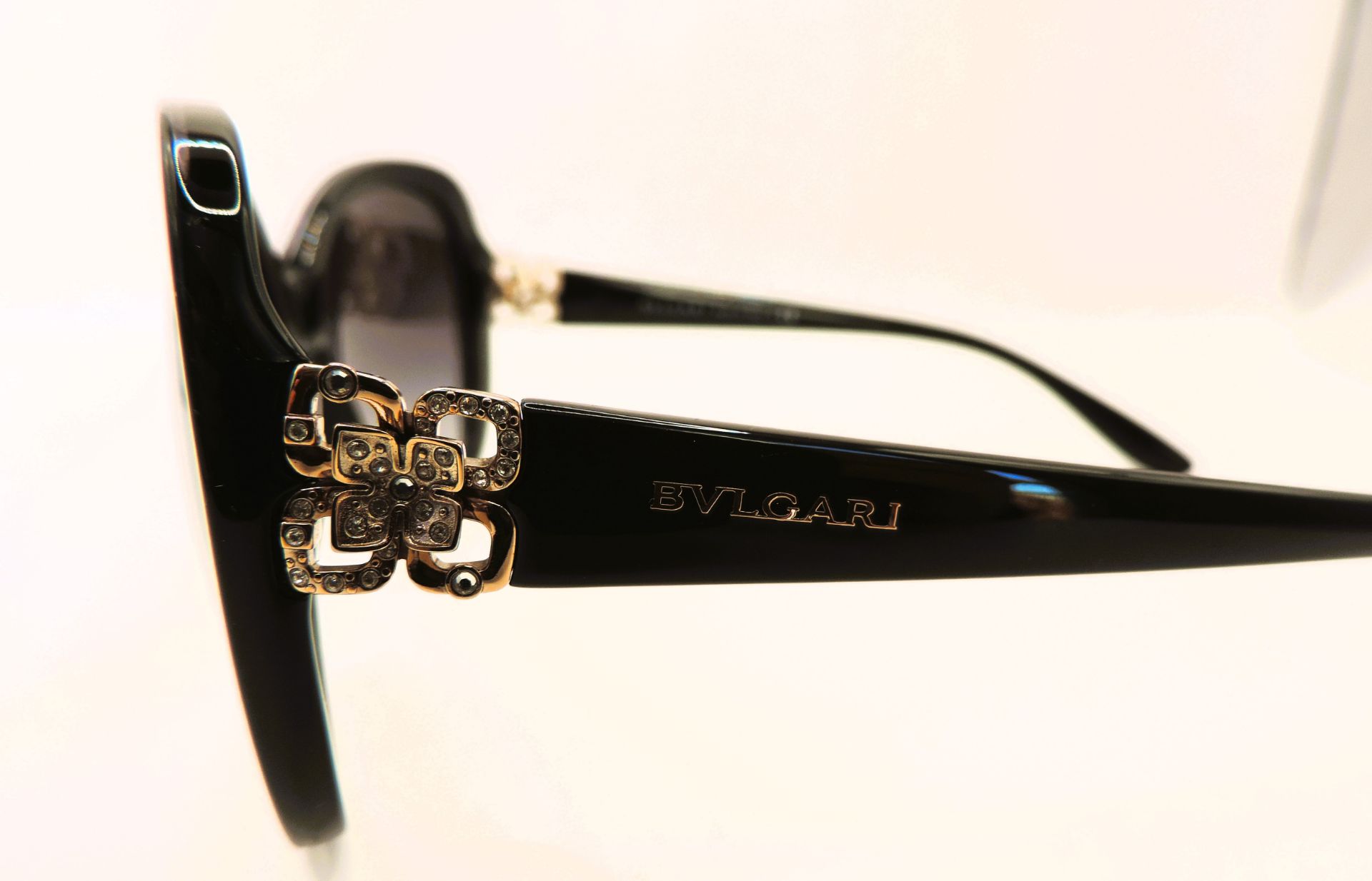 BVLGARI Black Sunglasses 8171-C Jewelled Hinged Detail New With Box & Certificate - Image 3 of 17