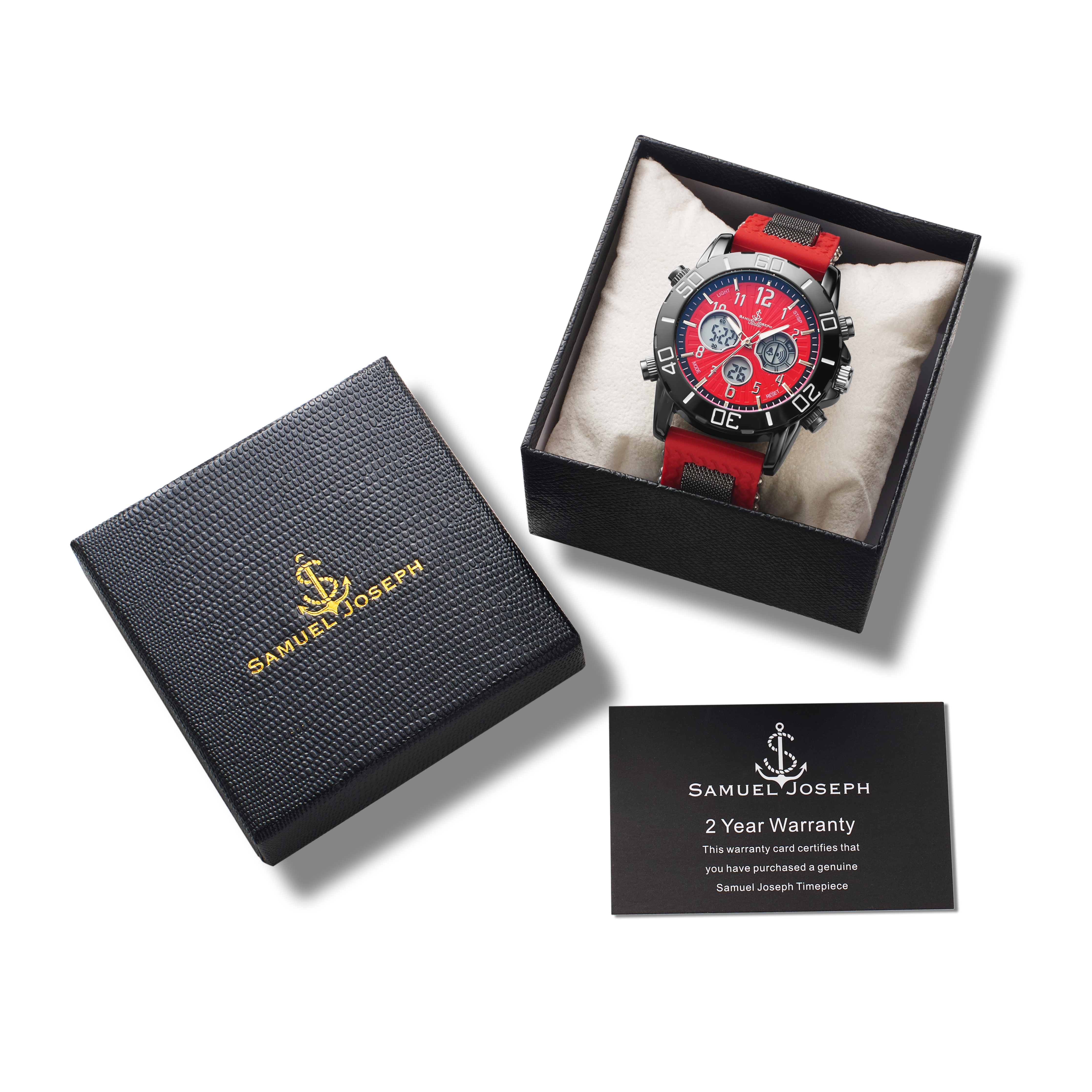 Samuel Joseph Limited Edition Multi Functional Red Mens Watch - Free Delivery & 2 Year Warranty - Image 5 of 5