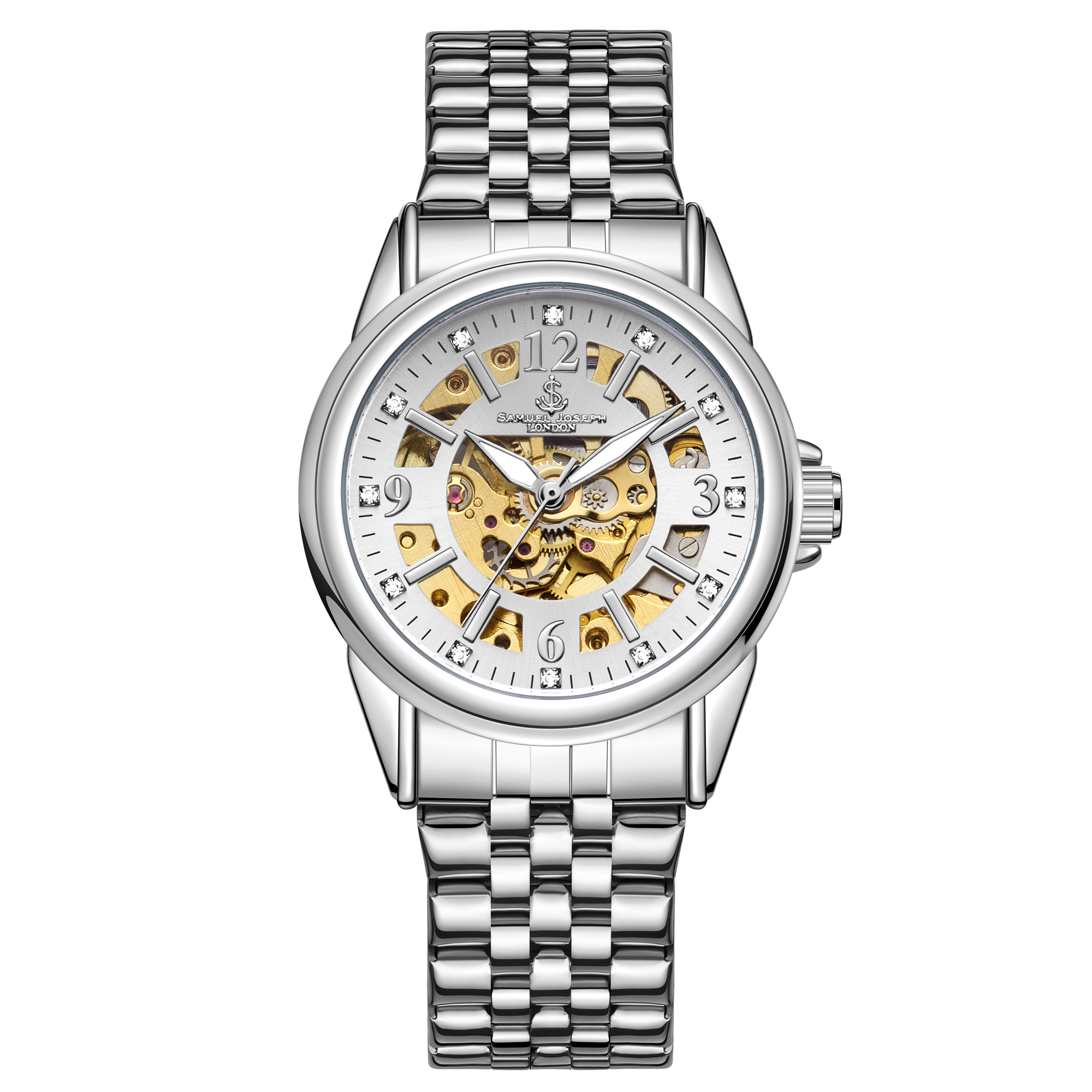 Samuel Joseph Limited Edition Skeleton Jubilee Steel Watch - Free Delivery & 2 Year Warranty