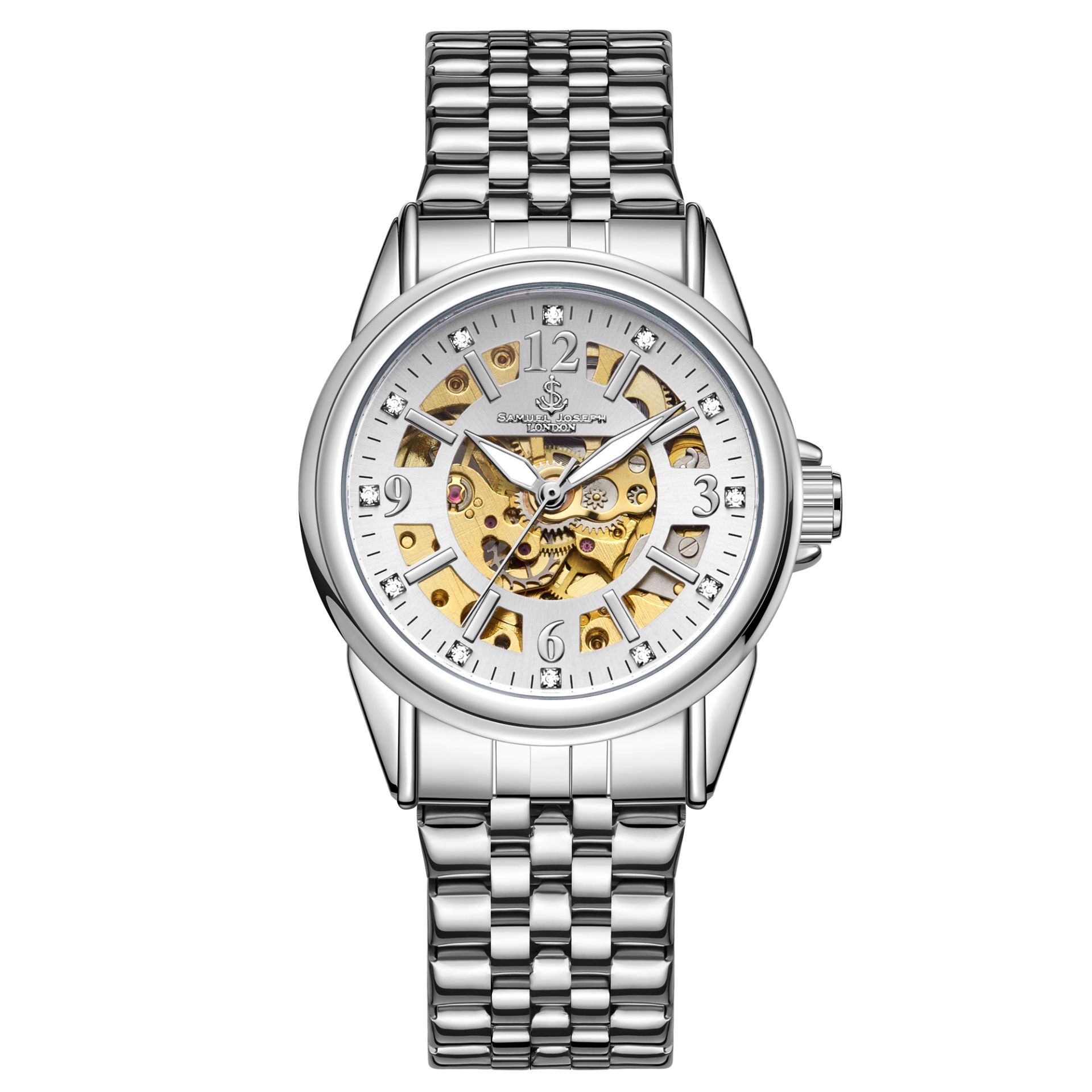 Samuel Joseph Limited Edition Skeleton Jubilee Steel Watch - Free Delivery & 2 Year Warranty