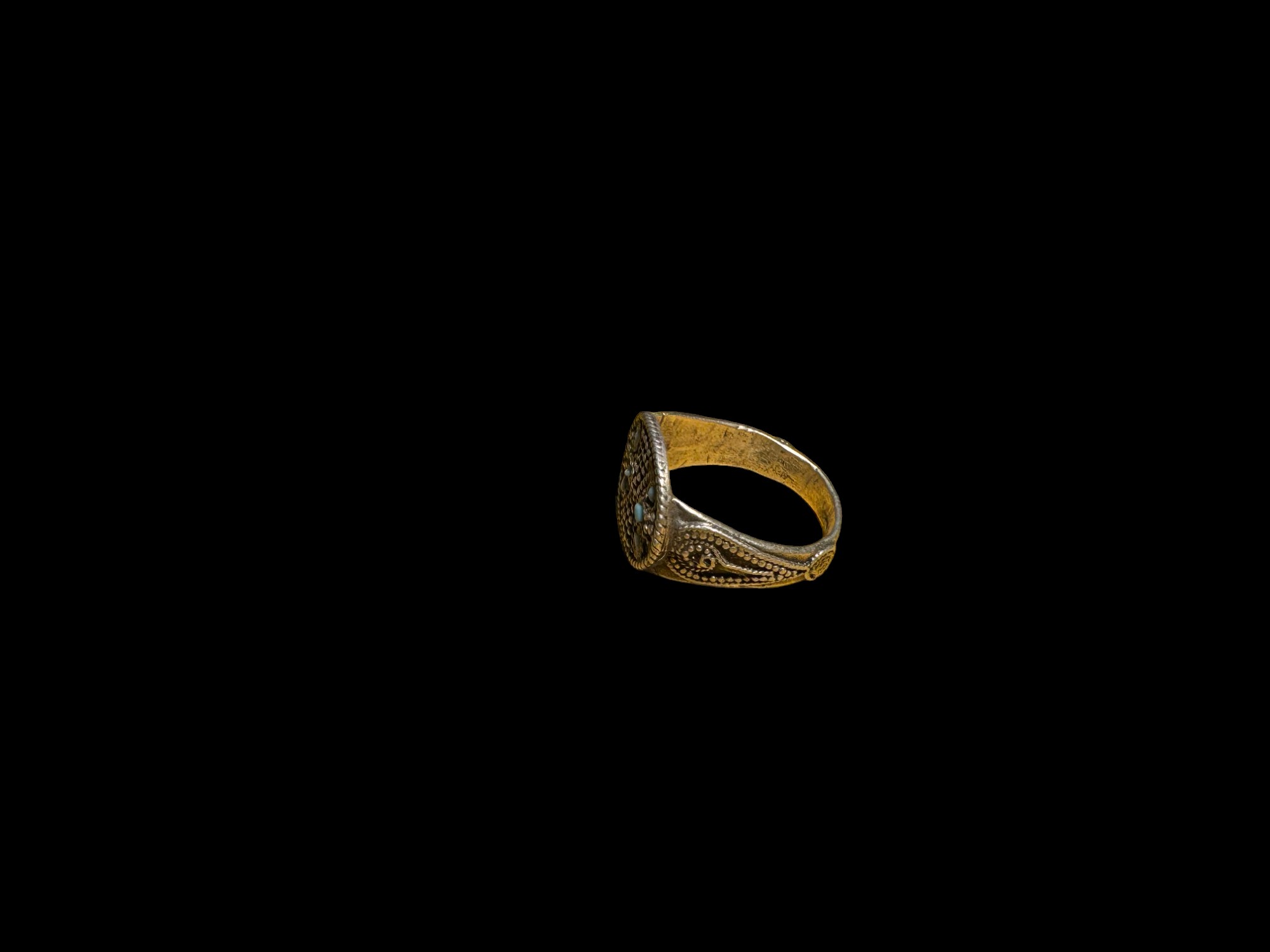 Ottoman Turkmen White Metal Ring Size N - Image 2 of 3