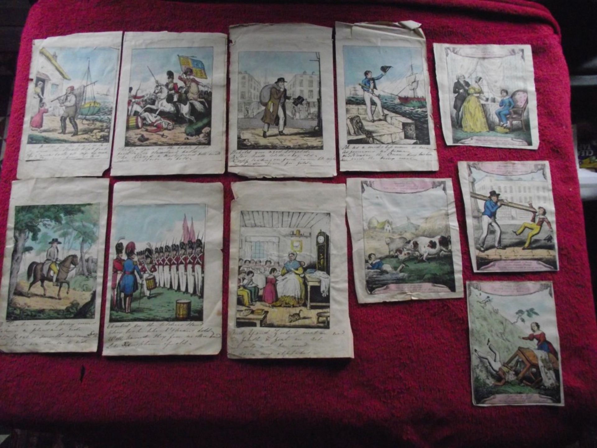 11 x 19th Cent. Hand Coloured Prints - Children's Books - Dean & Munday London 1841