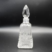 Antique Cut Glass Sterling Silver Collar Perfume Bottle Birmingham 1914