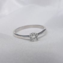 Round Brilliant-Cut 0.25 Carat Diamond Solitaire Ring In 9K White Gold