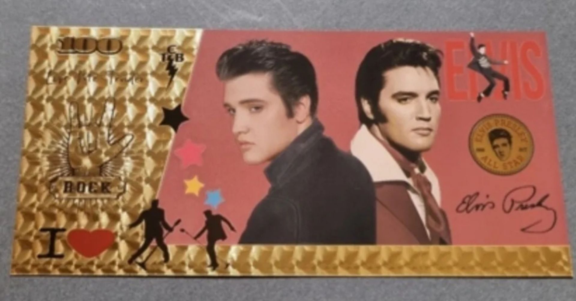 Elvis Presley Gold Plated Novelty Banknote - Image 2 of 3