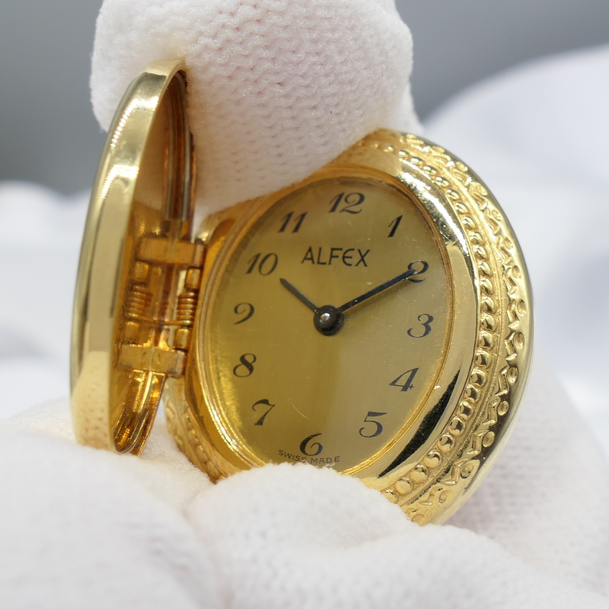 Swiss-made Alfex Gold-plated Timepiece With Long Silver Chain - Image 3 of 7