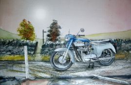 Triumph T110 650 Motorbike Extra Large Metal Wall Art