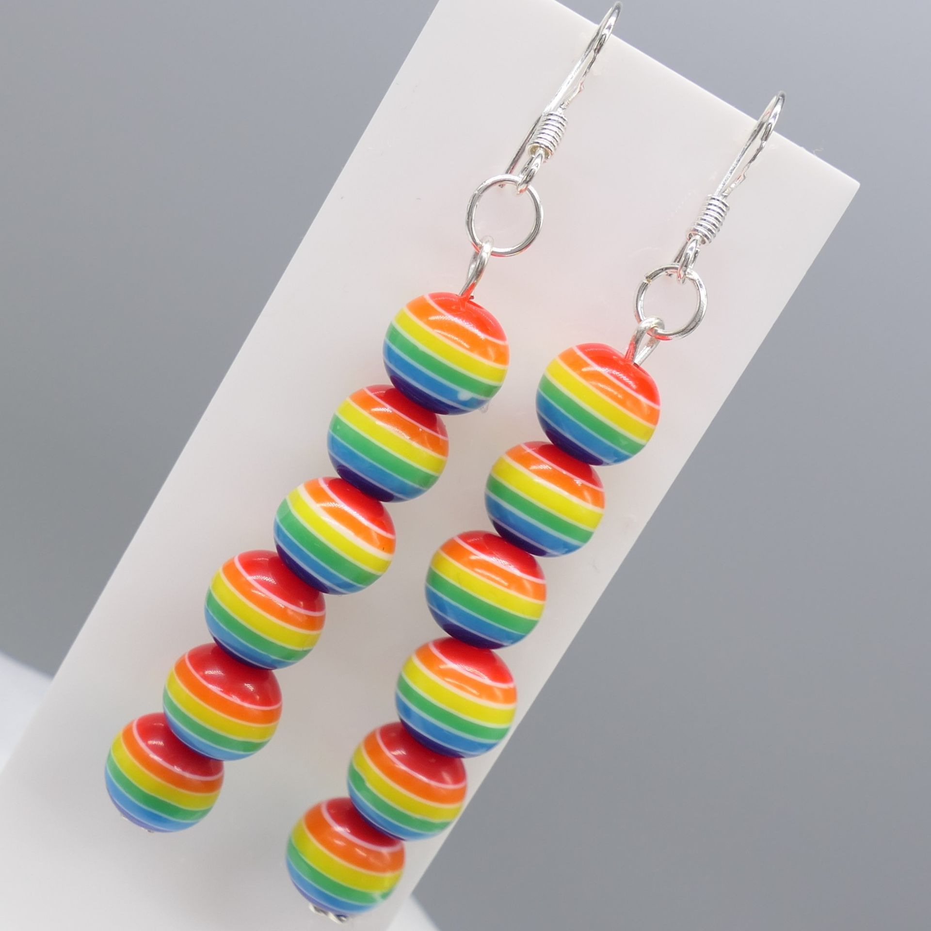 Silver and Resin Bead Drop Earrings X Two Pairs - Image 5 of 8