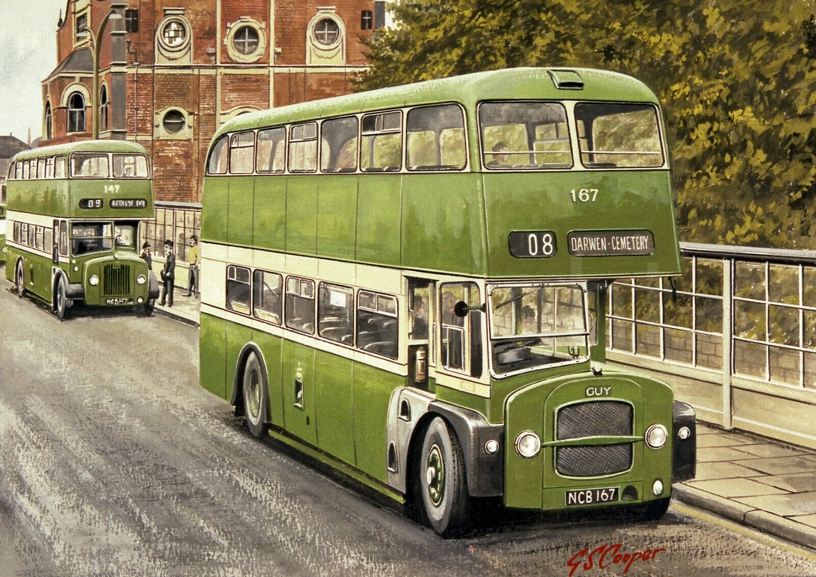 Blackburn No 8 Bus To Darwen 1960’s Extra Large Metal Wall Art.