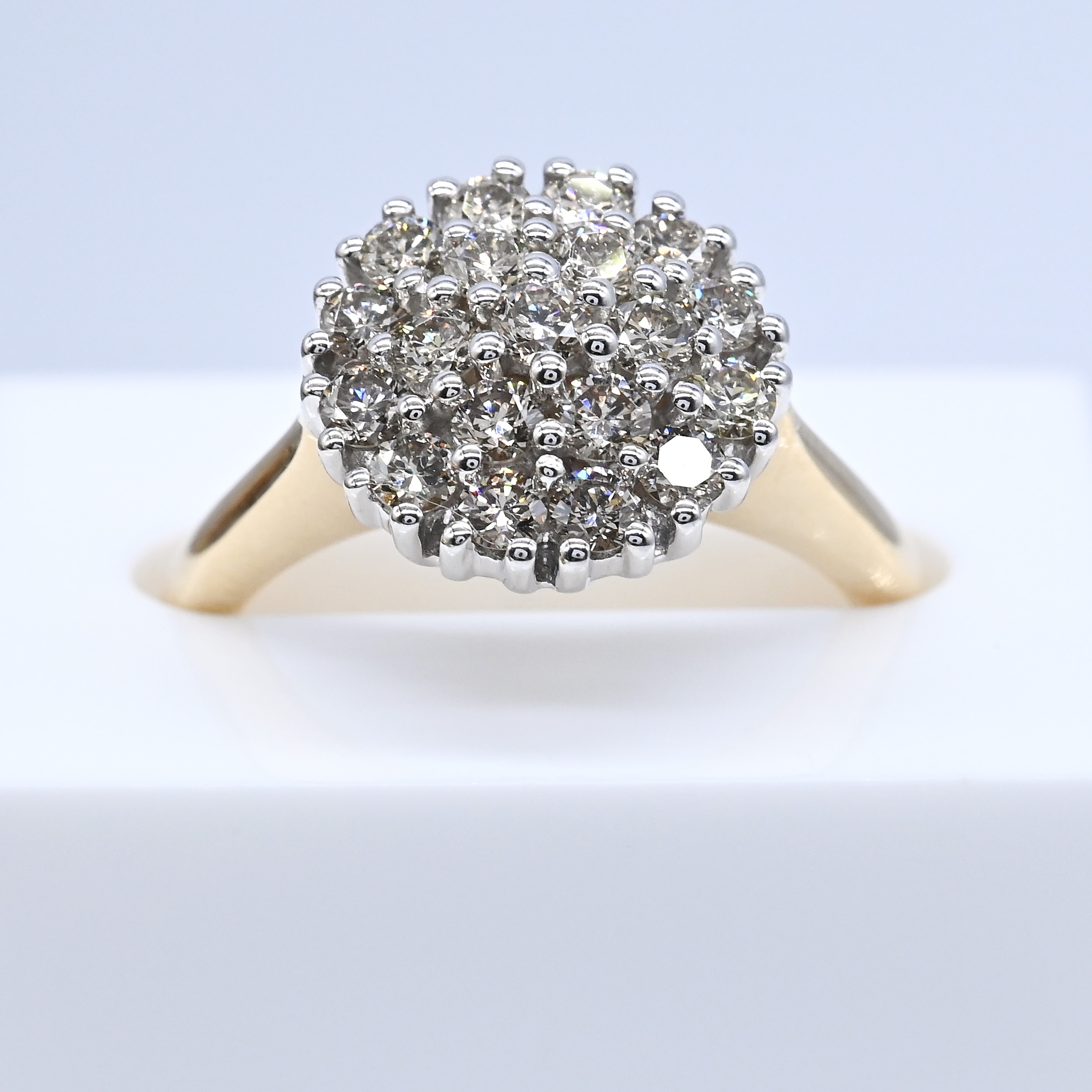 1.03 Carat Diamond Layered Cluster Ring In Yellow Gold