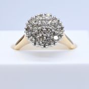 1.03 Carat Diamond Layered Cluster Ring In Yellow Gold