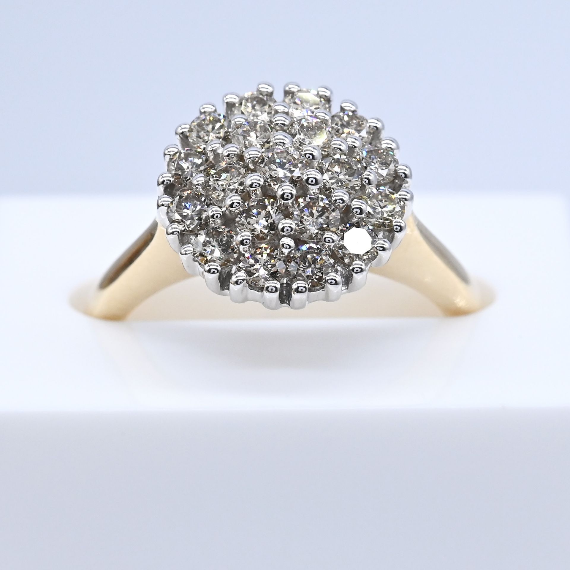 1.03 Carat Diamond Layered Cluster Ring In Yellow Gold