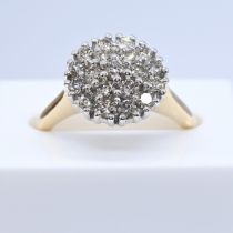 1.03 Carat Diamond Layered Cluster Ring In Yellow Gold