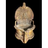 Indian Asian Antique Bronze Ghee Lamp Oil Lamp 19th Century