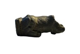 Antiquities: Roman Bronze Sword Pommel of A Seated Lion, Damaged, (£5 UK £20 International Post)