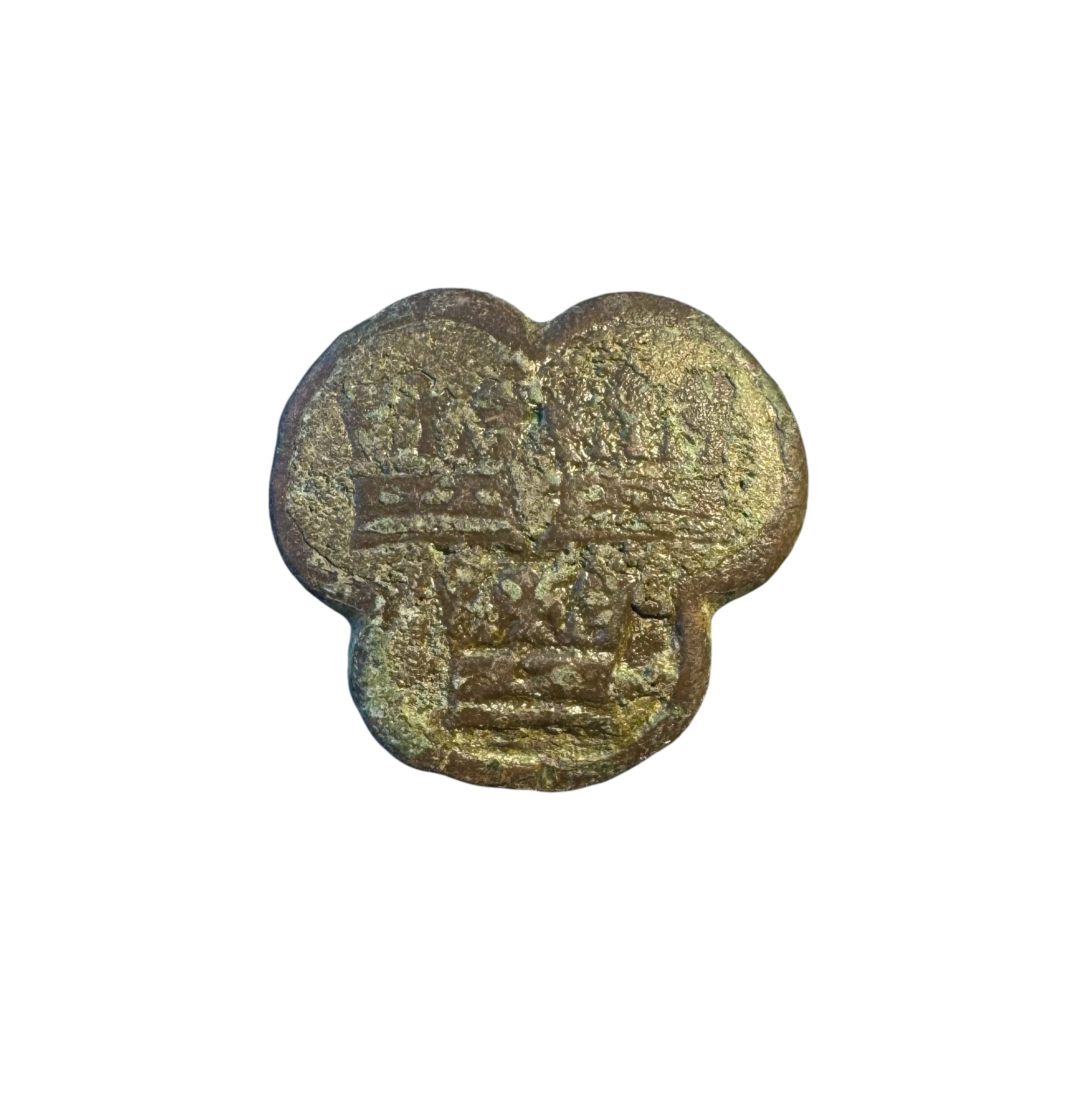 Antiquities: Medieval Bishop of Ely Heraldic Bronze Stud 1200-1400 AD