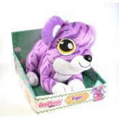 Animagic White and Purple Cuddly Tiger with Sounds Grrrrr...... Plush