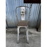 Single Metal High Bar Chair, Shabby Retro Condition Sourced From Luxury House Clearance