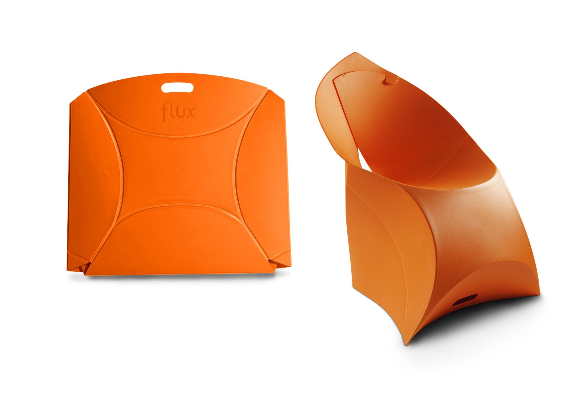 The Flux Foldable Chair . Our Award-Winning Dutch Design. - Orange - Used - RRP £120