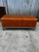 Vintage Look Leather Foot Stool 113*44*44cm Sourced From Luxury House Clearance