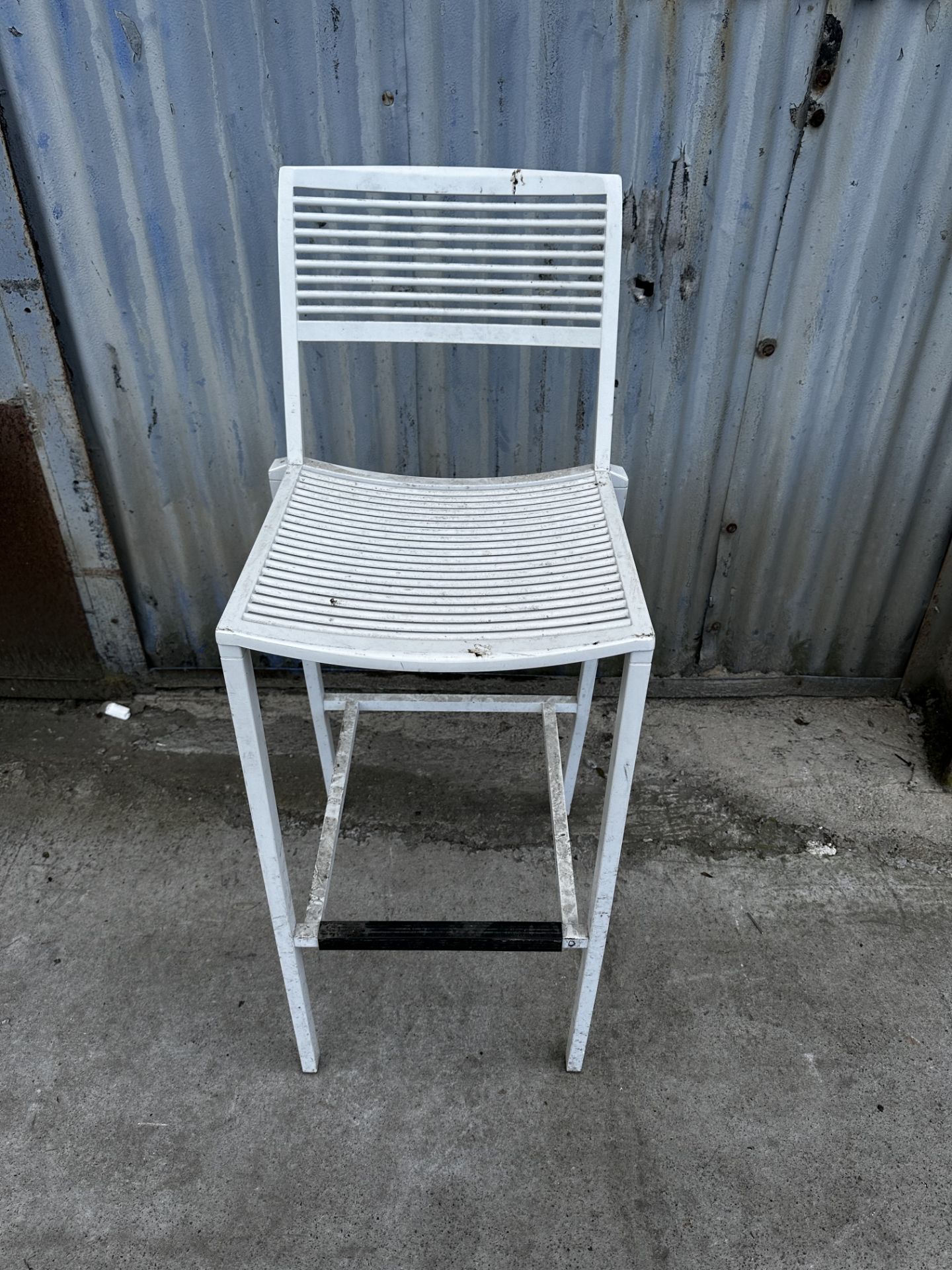 White Metal High Chair