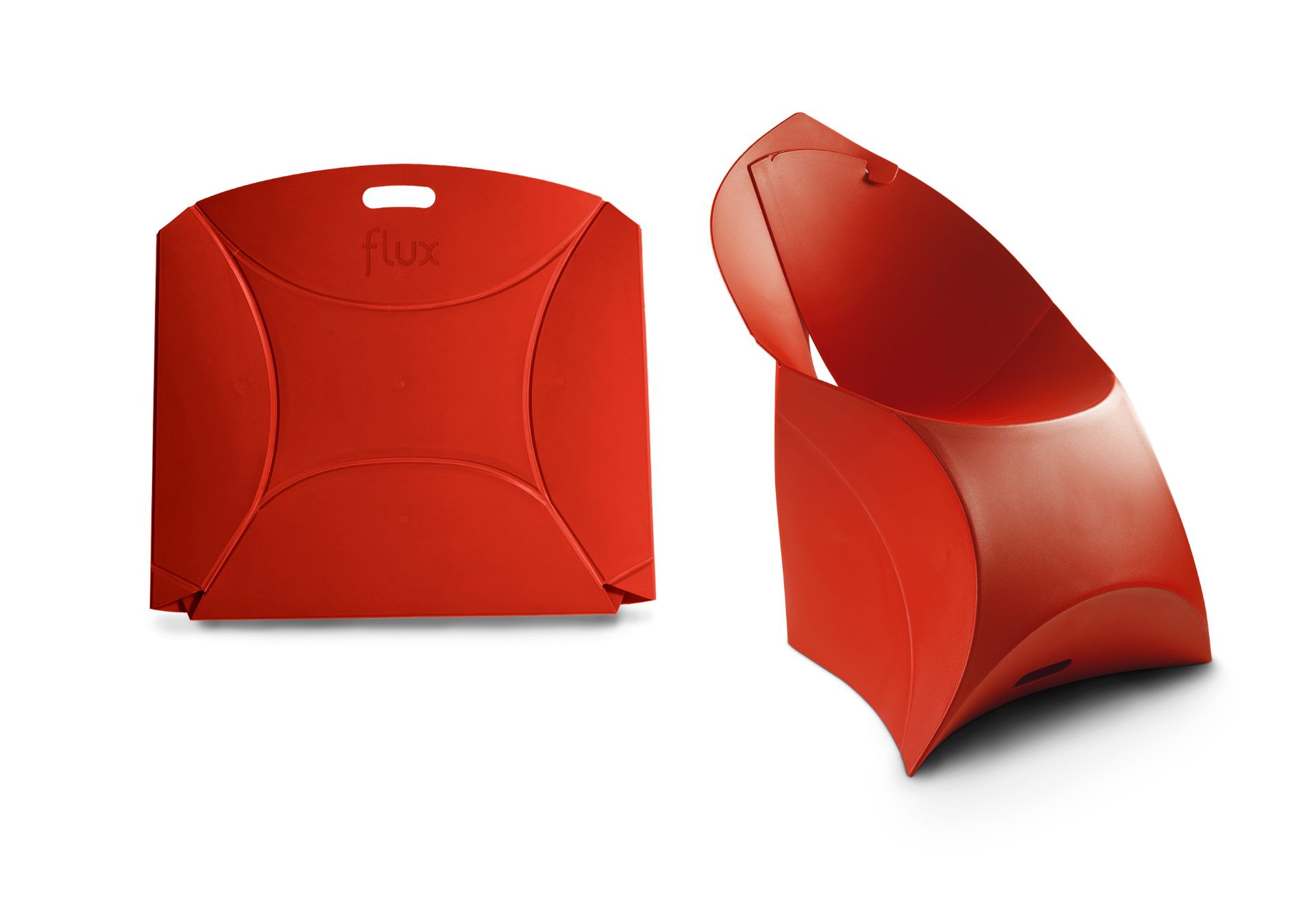The Flux Foldable Chair . Our Award-Winning Dutch Design. - Red - Used - RRP £120
