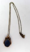 Antique Agate 9ct Gold Seal On Chain