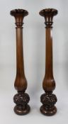 Pair of Early Victorian Carved Mahogany Pedestals