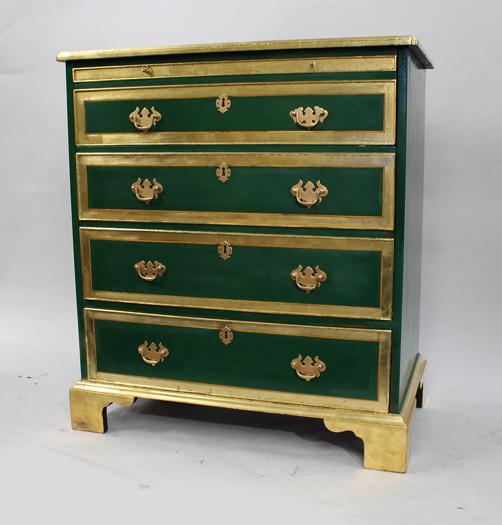 Vintage Painted Green & Gold Cocktail Cabinet - Image 2 of 7
